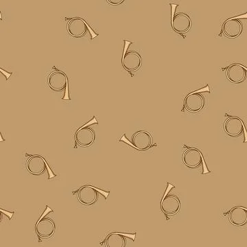 Seamless pattern melody post horn cartoon vector 스톡 일러스트