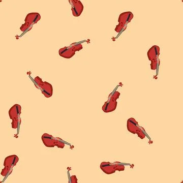 Seamless pattern melody violin cartoon vector イラスト素材