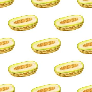 Seamless pattern with melon Stock Illustration