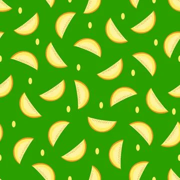Seamless pattern with melon . Vector illustration. Stock Illustration