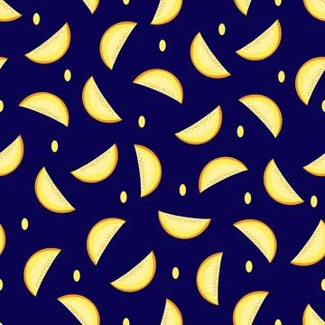 Seamless pattern with melon . Vector illustration.	 Иллюстрация