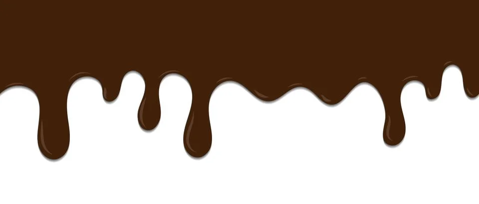 Seamless pattern of melted chocolate dripping. Dessert background with melt.. Stock Illustration