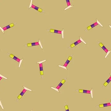 Seamless pattern Melting flavored ice pop falling on ground Stock Illustration