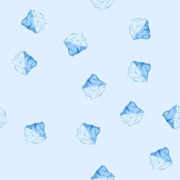 Seamless pattern melting iceberg cartoon vector 库存插图