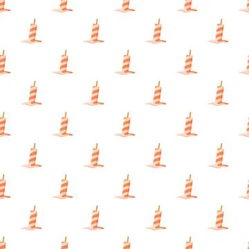 Seamless pattern of melting orange popsicles on white Stock Illustration