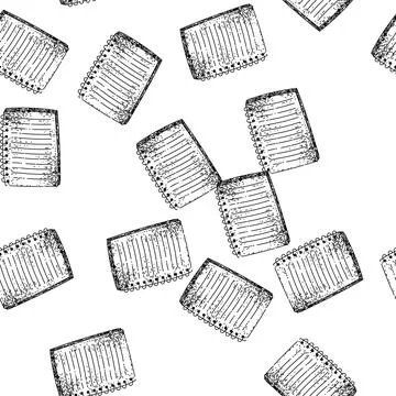 Seamless pattern memo notepad sketch hand drawn イラスト素材