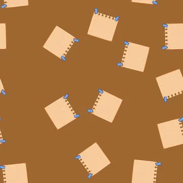 Seamless pattern memo pinned paper notes cartoon vector Stock Illustration