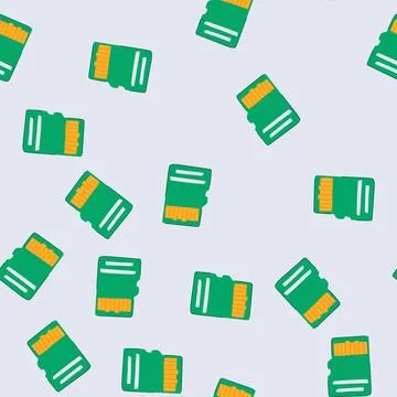 Seamless pattern memory microsd card cartoon vector Stock Illustration