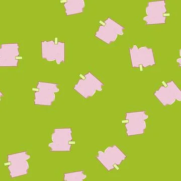 Seamless pattern memory pinned torn paper notes cartoon vector Stock Illustration