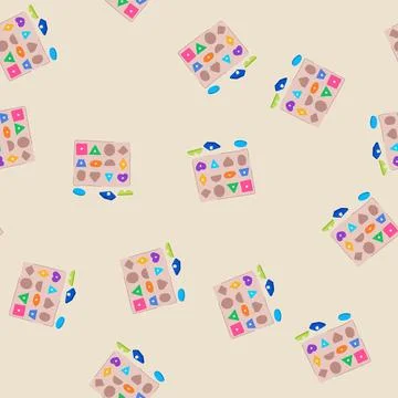 Seamless pattern memory puzzles toy cartoon vector 库存插图