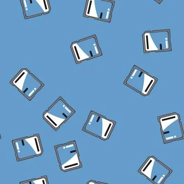 Seamless pattern memory sd card cartoon vector Stock Illustration