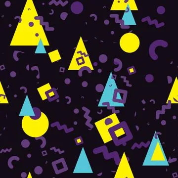 Seamless pattern Memphis style Stock Illustration