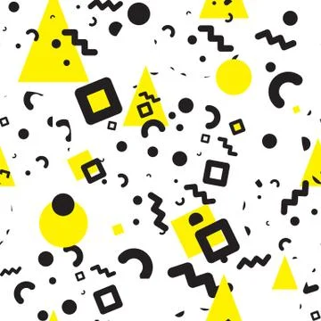 Seamless pattern Memphis style Stock Illustration
