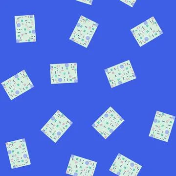 Seamless pattern Memphis style pattern creating playful geometric background 스톡 일러스트