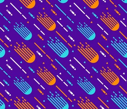 Seamless pattern memphis style.Abstract shapes ornament background. Stock Illustration