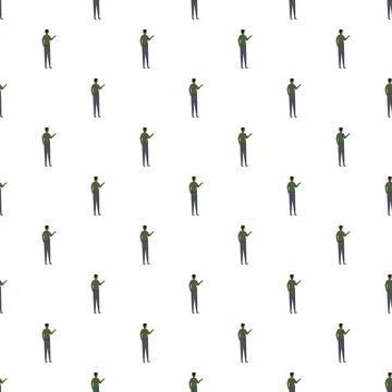 Seamless pattern with men pointing to the right Stock Illustration