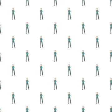Seamless pattern of men singing with microphone Stock Illustration