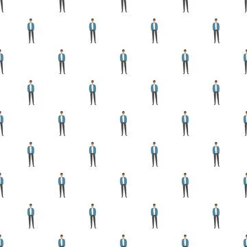 Seamless pattern with men wearing blue jackets 스톡 일러스트