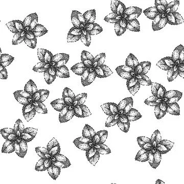 Seamless pattern menthol mint sketch hand drawn 库存插图