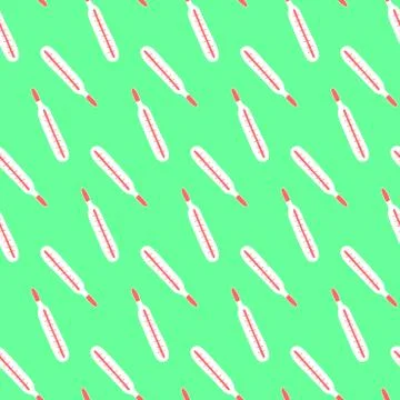Seamless pattern from mercury thermometer symbols. Vector EPS10 illustration. Stock Illustration