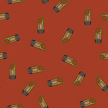 Seamless pattern merlot hand crank flashlight cartoon vector Stock Illustration