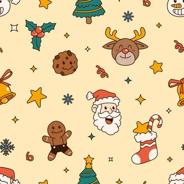 Seamless Pattern Of Merry Chistmas Stock Illustration