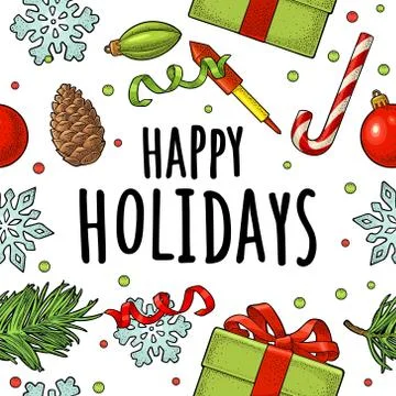 Seamless pattern for Merry Christmas and Happy New Year poster. Stock Illustration
