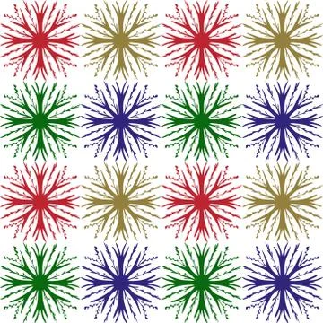 Seamless pattern Merry Christmas and Happy New Year. Colored snowflakes Stock Illustration