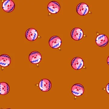Seamless pattern merry christmas ball cartoon vector 스톡 일러스트