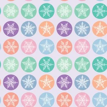 Seamless pattern Merry Christmas Card, Snowflake winter set orange pink purple Stock Illustration