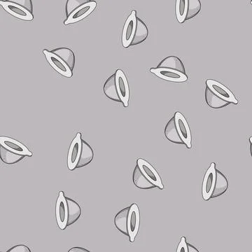 Seamless pattern mesh reusable coffee filter cartoon vector Illustrazione stock