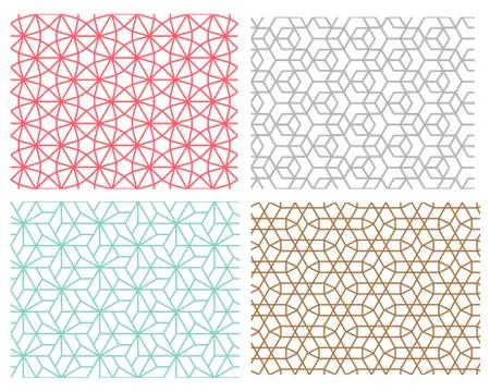 Seamless pattern in mesh style hexagon concept Stock Illustration