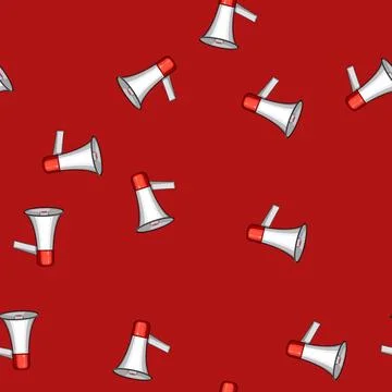 Seamless pattern message megaphone speaker cartoon vector Illustrazione stock