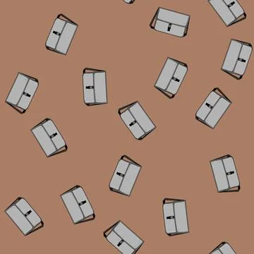 Seamless pattern Messenger bag showing storage and portability Stock-Illustration
