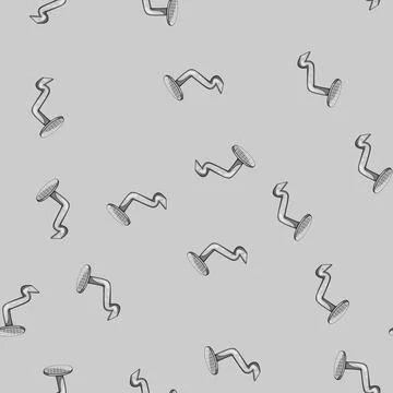 Seamless pattern metal bent nail cartoon vector Stock Illustration