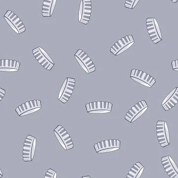 Seamless pattern Metal bottle cap for beer and beverage packaging Illustrazione stock