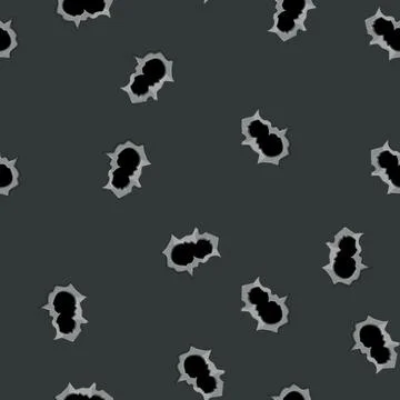 Seamless pattern metal bullet hole cartoon vector Stock Illustration