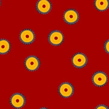Seamless pattern metal circular saw blade cartoon vector イラスト素材