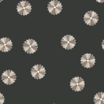 Seamless pattern metal circular saw blade cartoon vector Stockillustratie
