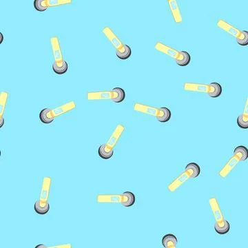 Seamless pattern metal door handle cartoon vector Illustration