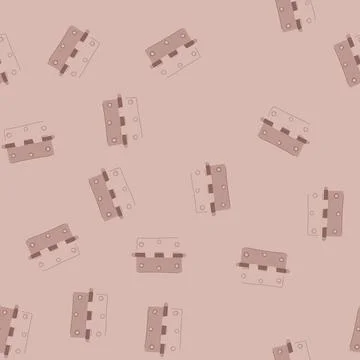 Seamless pattern metal door hinge cartoon vector Stock Illustration