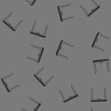 Seamless pattern metal folding table cartoon vector Stock Illustration
