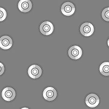 Seamless pattern Metal gear cogwheel mechanism engineering icon concept Stock Illustration