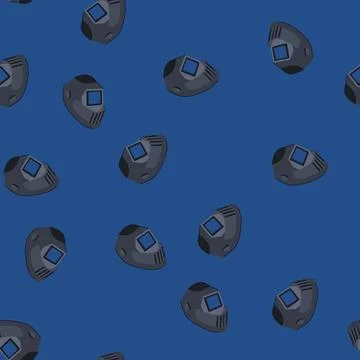 Seamless pattern metal helmet welding cartoon vector Illustrazione stock