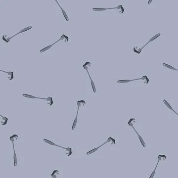 Seamless pattern metal kitchen ladle for serving soup and cooking Stock Illustration