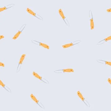 Seamless pattern metal knife camping cartoon vector Stock Illustration