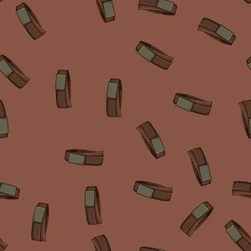 Seamless pattern metal leather belt cartoon vector sign color Stock Illustration