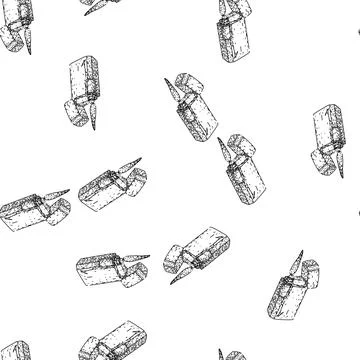 Seamless pattern Metal lighter igniting flame in outline drawing style Stock Illustration