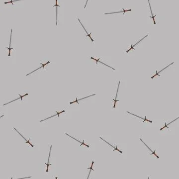 Seamless pattern metal medieval weapon cartoon vector Stockillustratie