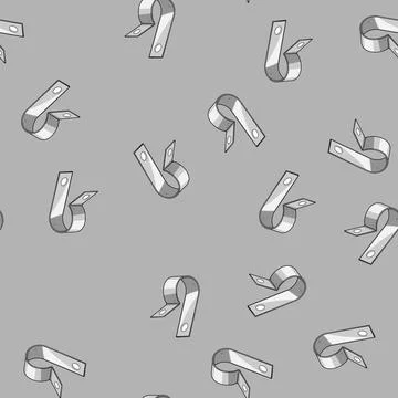 Seamless pattern Metal p clip securing electrical cables and wires Illustrazione stock